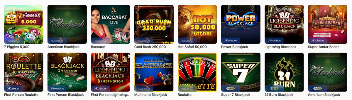 Ang ICE Casino Roulette, Blackjack at Iba Pang Table Games